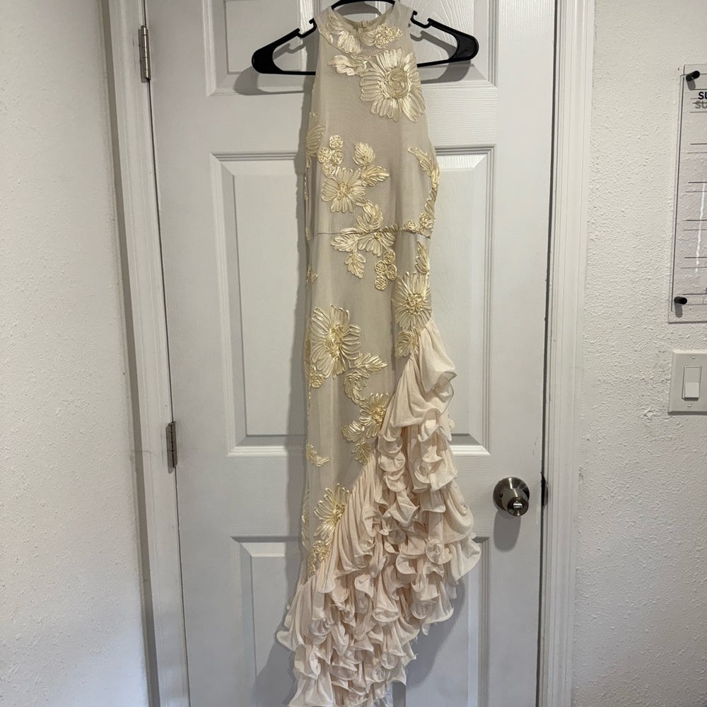 Cream and Gold Maxi Dress